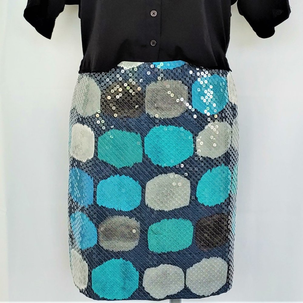 Ann Taylor Polka Dot Sequin Skirt Mini Pencil NWOT